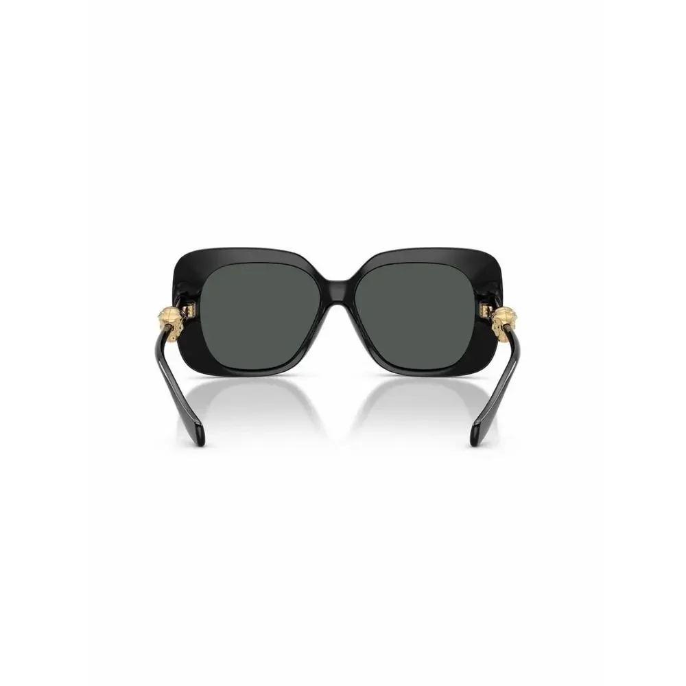 New Versace VE4499U GB1/87 Black Square Sunglasses Gold Medusa Logo
